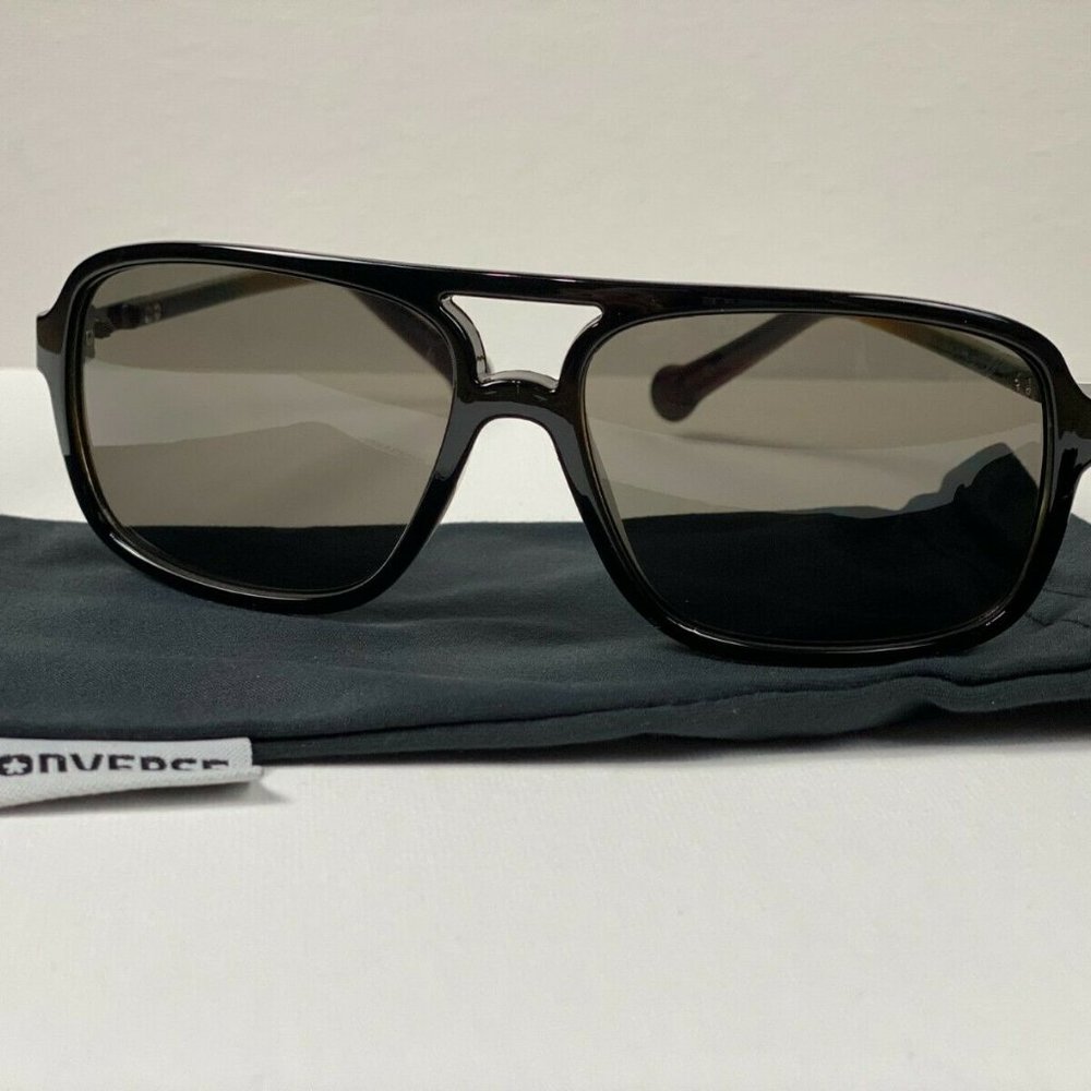 New Converse brand square  AVIATOR Sunglasses Black transparent- unisex..